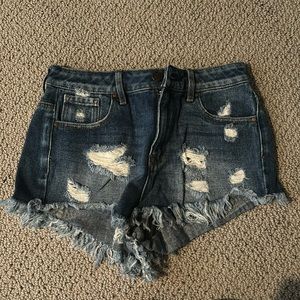 pacsun dark wash jean shorts